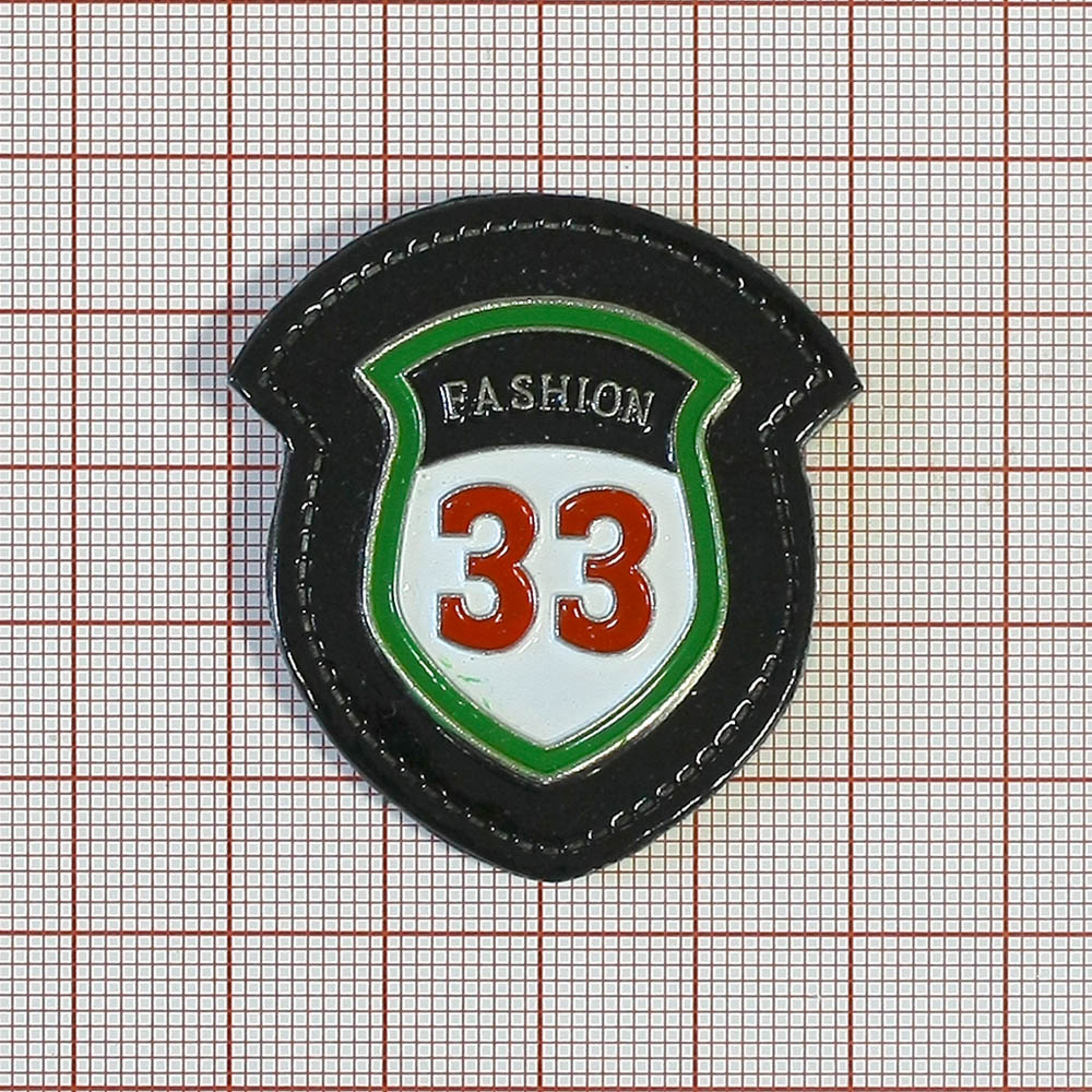 Лейба кожзам A8897 41*43мм 33, эмаль. Лейба Кожзам