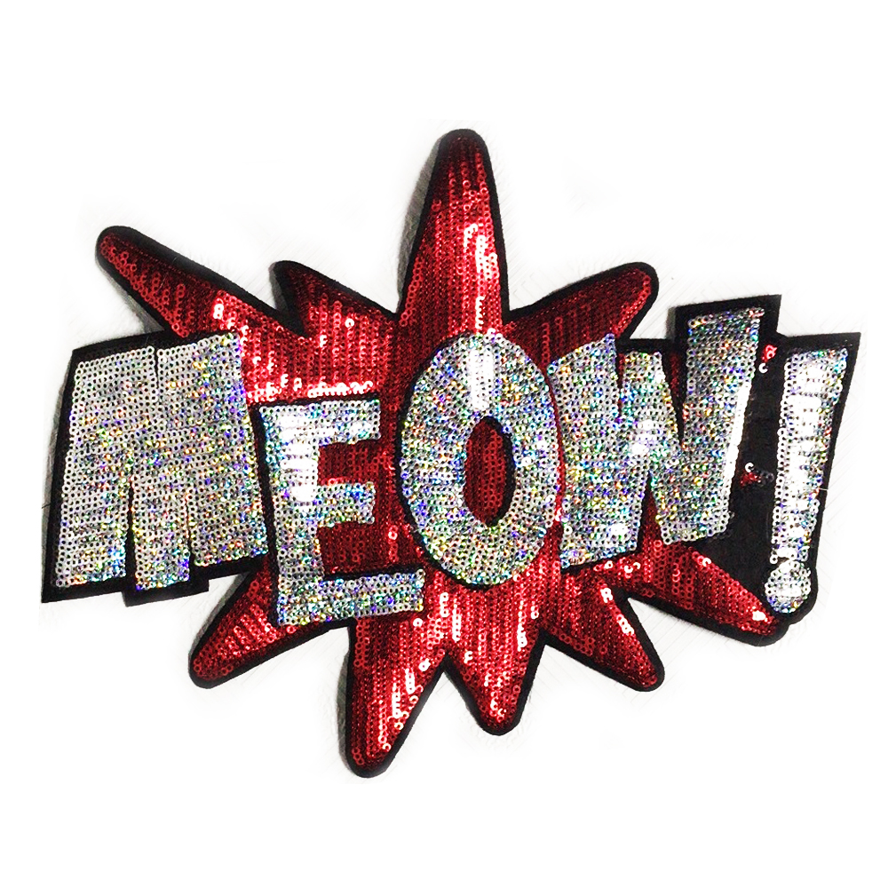 Аппликация клеевая пайетки MEOW 22*27,5см красный, белый, шт. Аппликации клеевые Пайетки