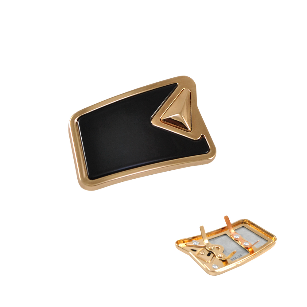 Краб металлический HY-В12827 левый 55*38мм GOLD, black, шт. Крабы Металл Геометрия