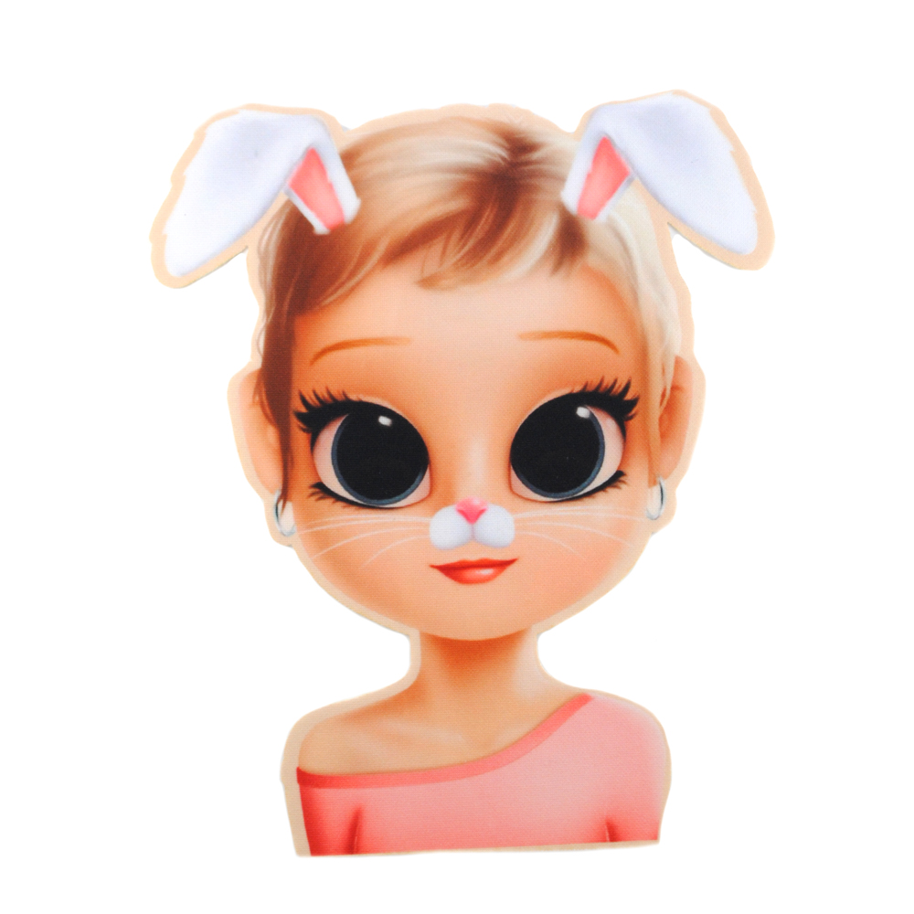 Аппликация клеевая Девочка с ушками, 16*21см, /дайвинг/, шт. Аппликация клеевая