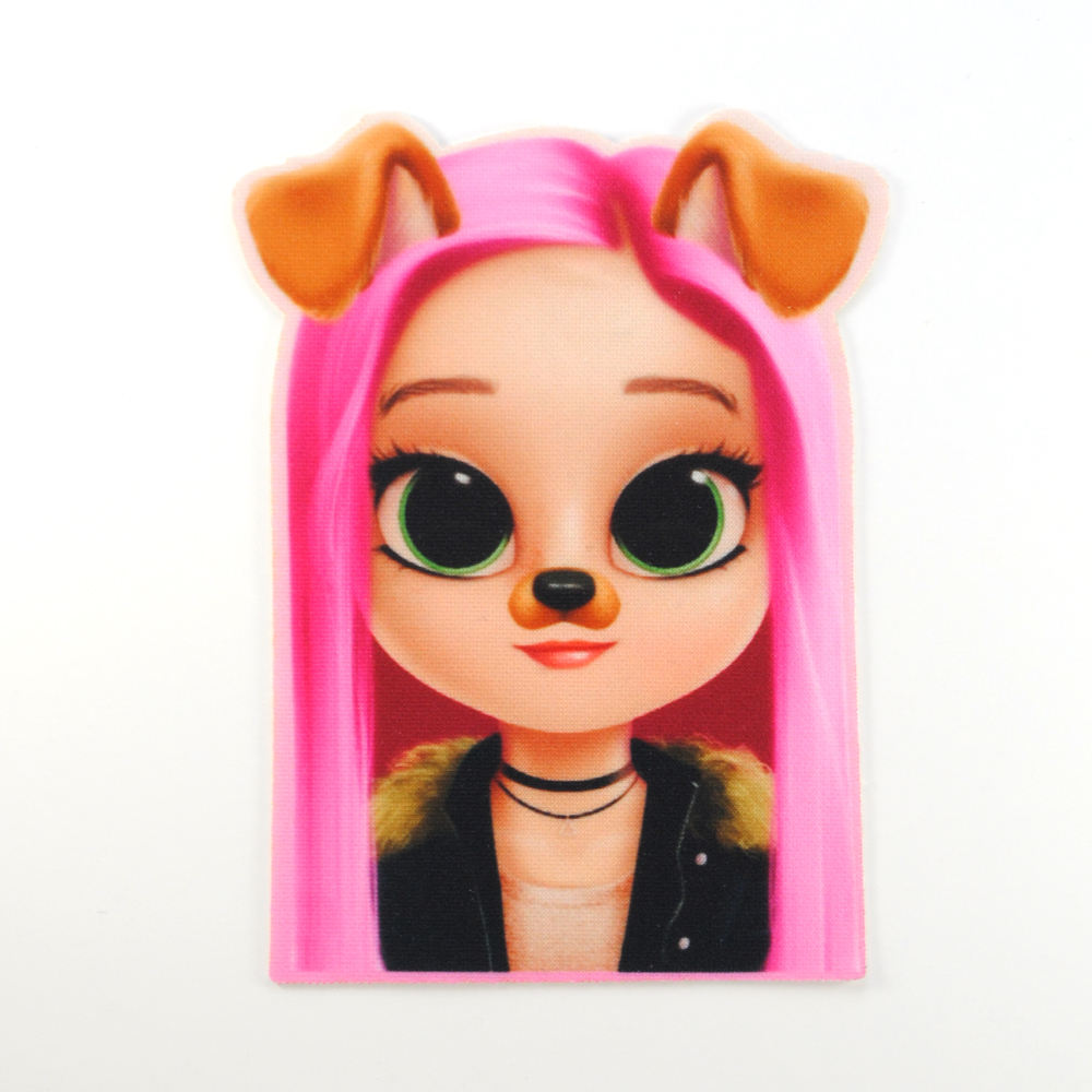 Аппликация клеевая Девочка с ушками, 12*9см, /дайвинг/, шт. Аппликация клеевая