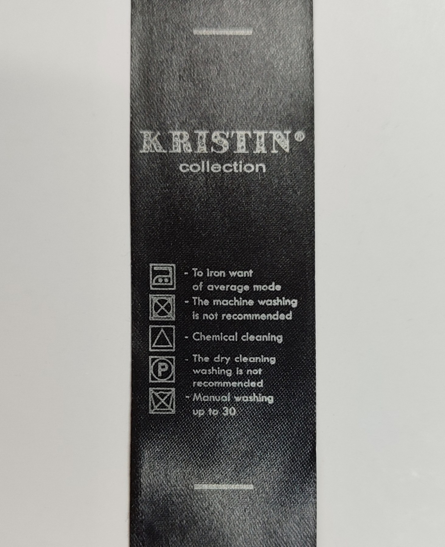 Проц.тк.Kristin черная 3см сатин 100м. Процентовка тканевая