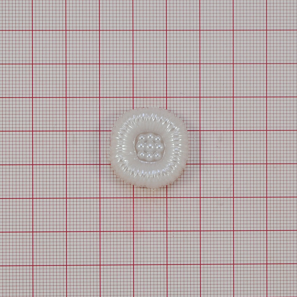 Пуговица TR-1038-40 Моток белый перламутр 24мм. Пуговица металлизированная