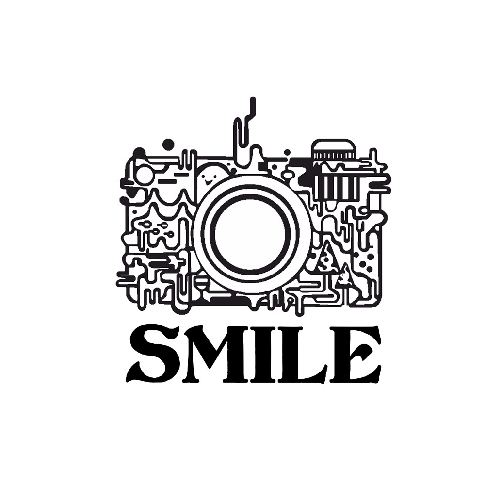 Термоаппликация №13-9 SMILE фотоаппарат, черно-белый, 96*100мм, шт. Термопереводки Ассорти