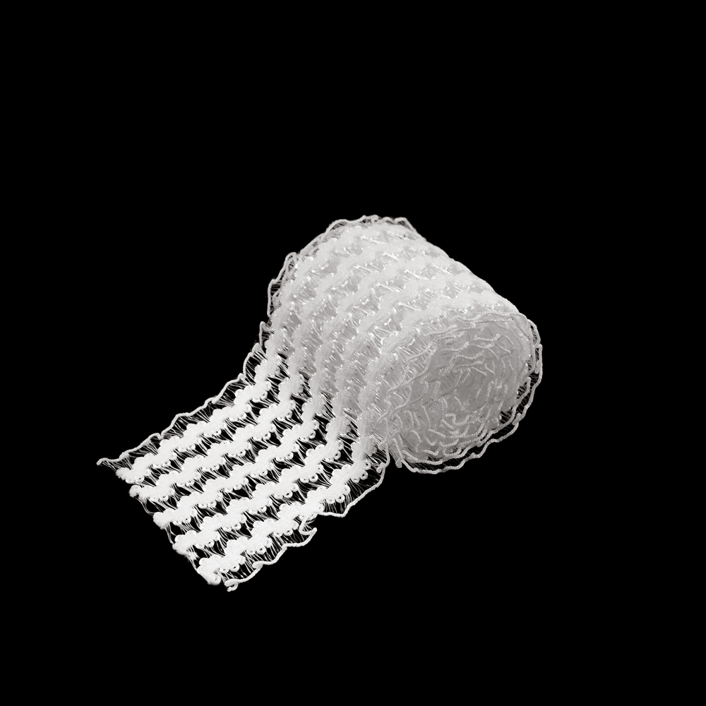 Резинка Ажурная 5,7см белый, 50ярд. Резинка