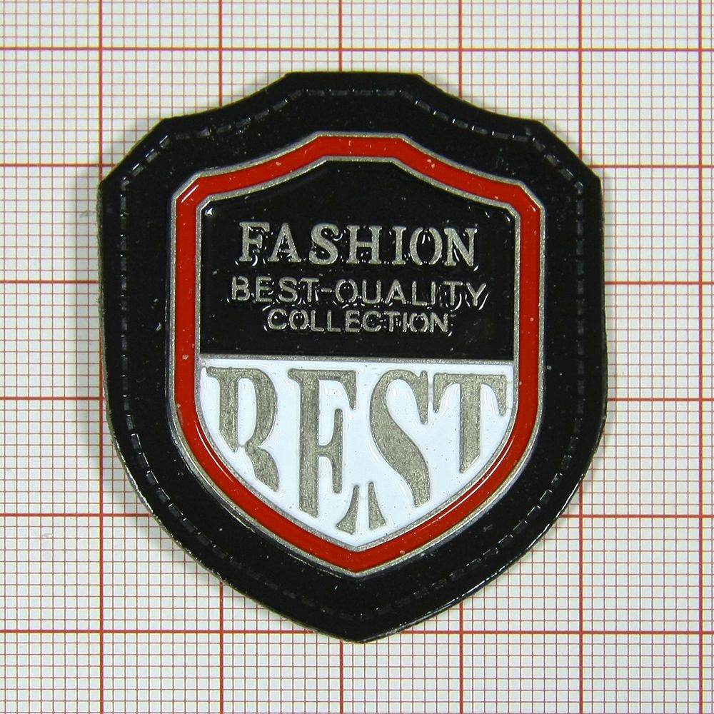 Лейба кожзам A8366 42*49мм Fashion BEST, эмаль. Лейба Кожзам