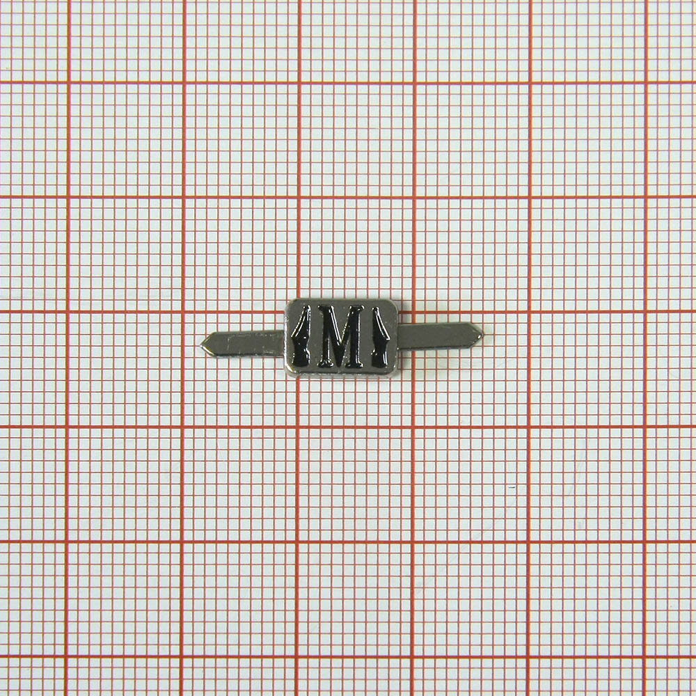 Краб металл M-туфли 10*7мм NIKEL, черная эмаль. Крабы Металл Надписи, Буквы