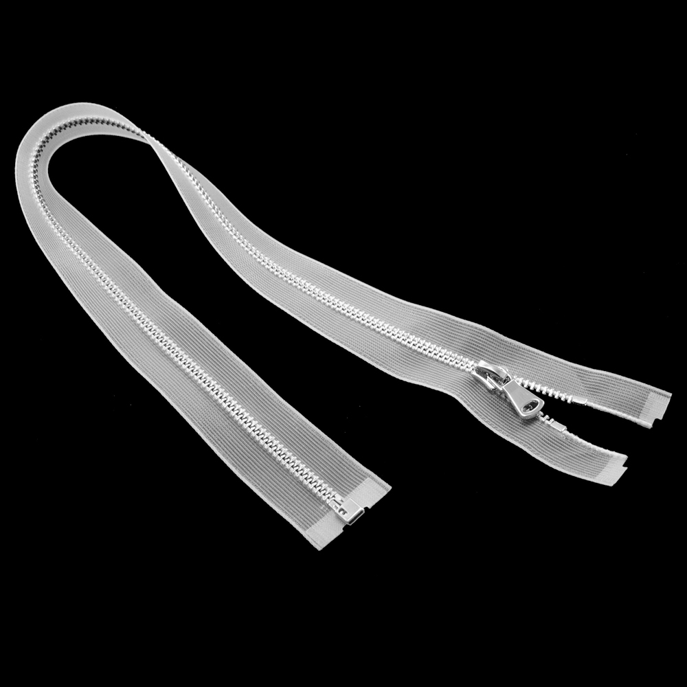 Змейка металл №5, 50см, О/Е, прозрачная и никель, шт. Змейка Металл