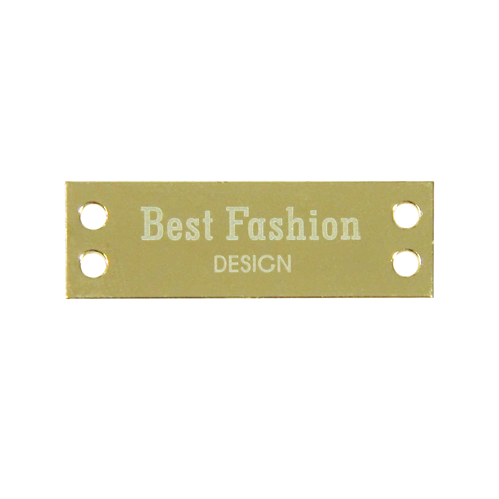 Лейба металл Best Fashion DESIGN, 4,5*1,5см, GOLD /лого лазер/. Лейба Металл