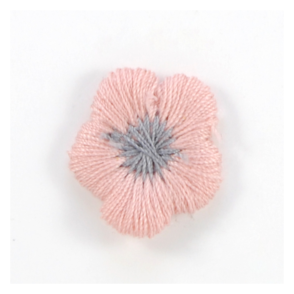 Аппликация тк. приш. дет. цветочек 1,8*1,8см, роз., сер., шт. Аппликации Пришивные Кружевные Вязаные