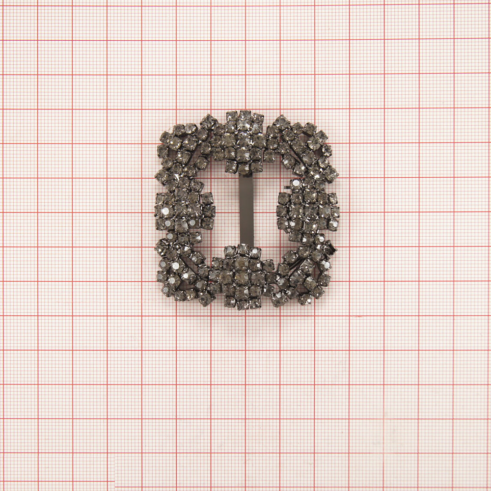 Украшение стекло перетяжка Грозди рамка BN, bl. diamond /54*49мм. Перетяжка металл со стразами