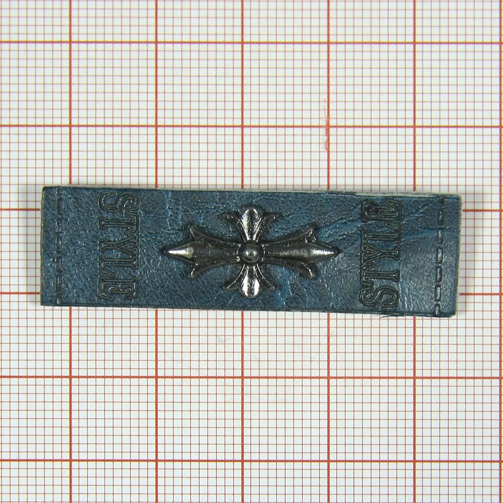 Лейба кожзам A11047 Крест, черный, 47*14мм. Лейба Кожзам