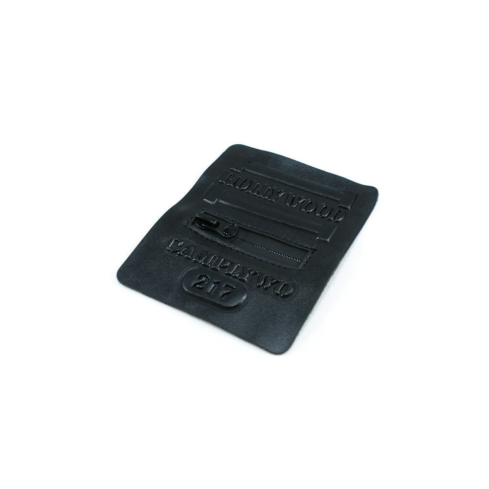 Аппликация пришивная кожзам HOLLYWOOD 217 карман прямоугольный, змейка 7,8*9,6см черный, шт. Нашивка Кожзам