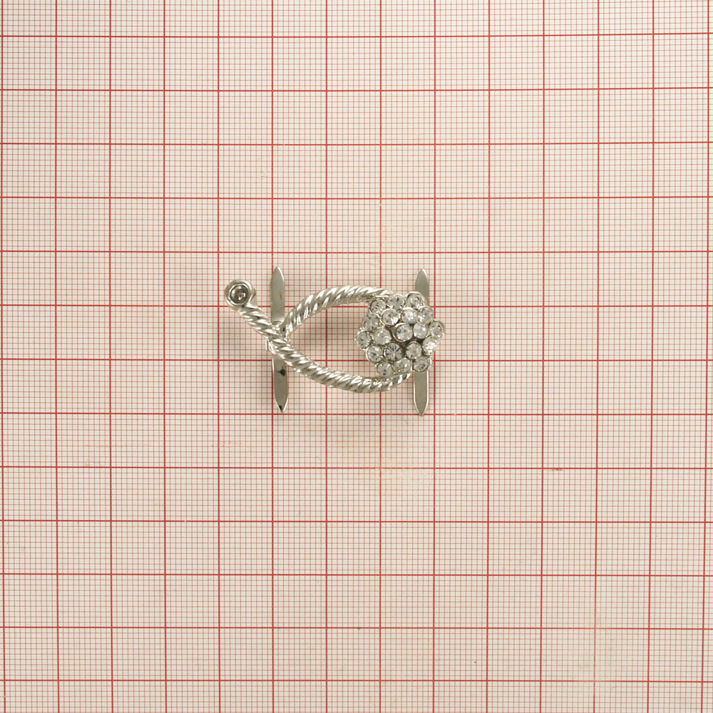 Краб металл6198 /краб/ NIK цветок в завитке, шт. Крабы Металл Стразы