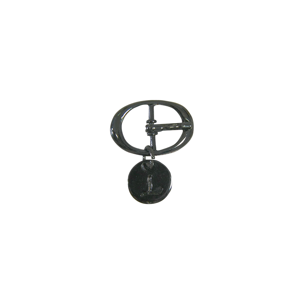 Пряжка металл 5371 овал 1,4см BLACK NIKEL, подвеска Монетка. Пряжка