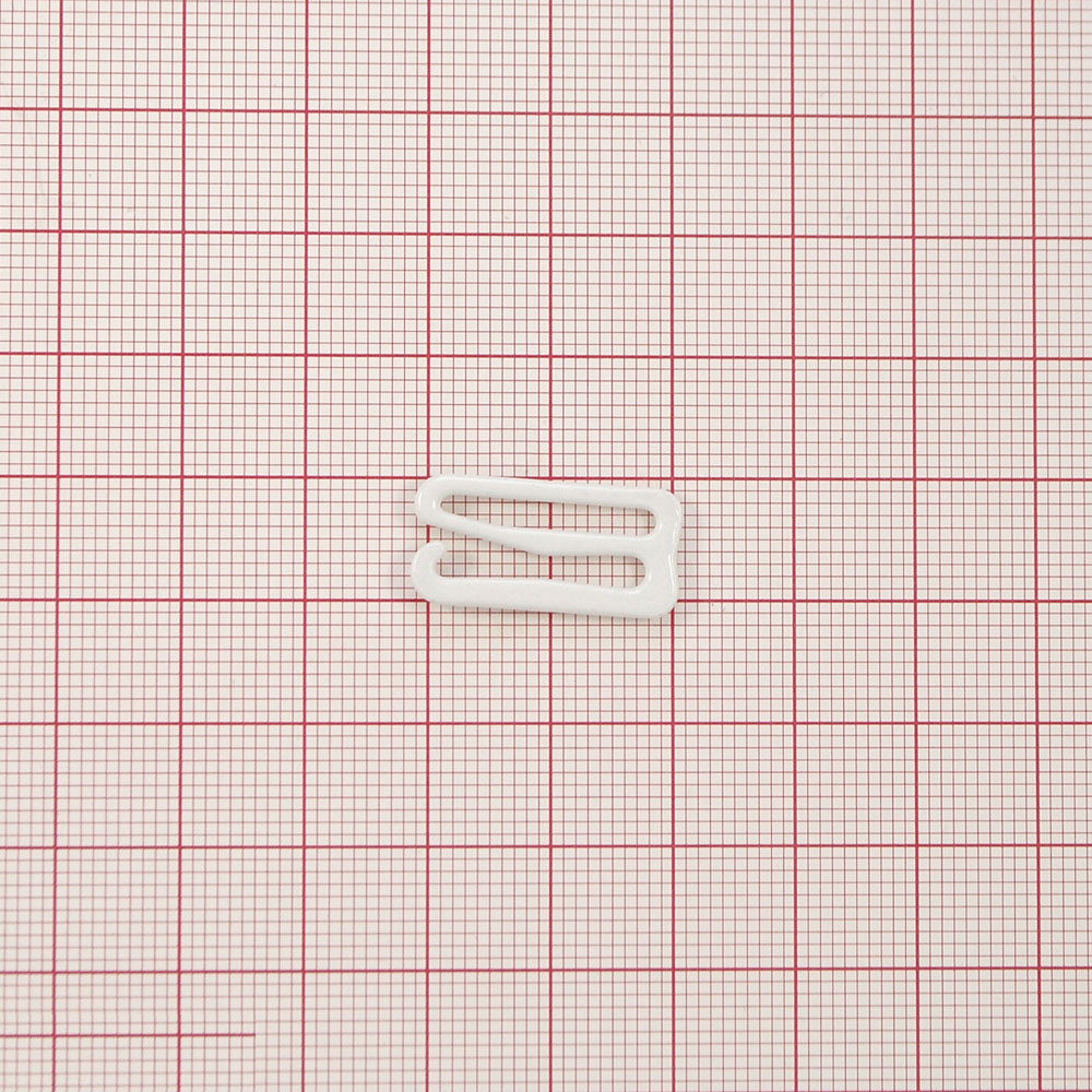 Крючок бельевой металл Прямоугольник, 17,1*5,9мм (внутр.), 22,6*11,3мм (внешн.), белый, 1т.шт, уп. Крючок бельевой