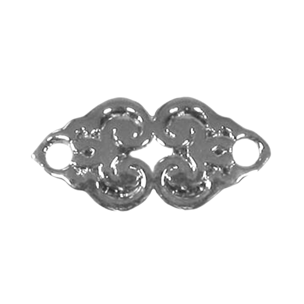 Лейба металл Узор зеркальный 17*8мм пришивная, хром. Лейба Металл