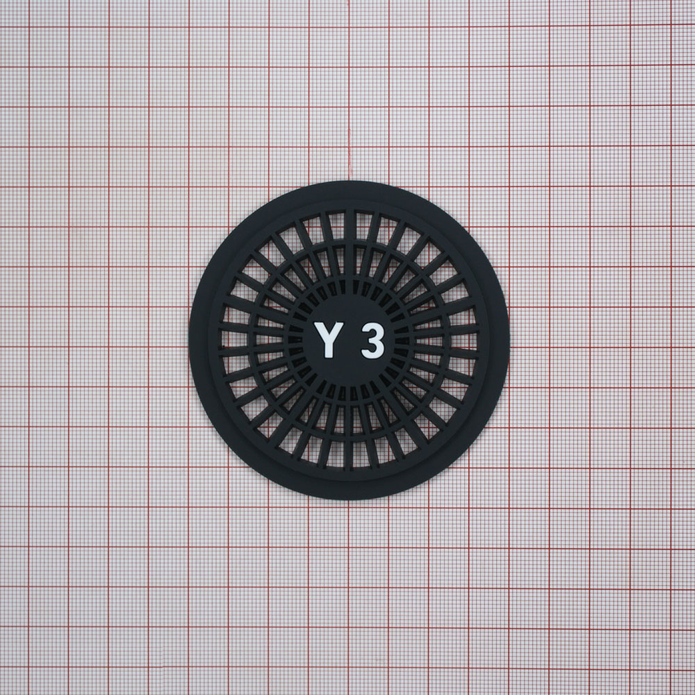 Лейба резиновая Y-3 8см круглая черный, белый. Лейба Резина