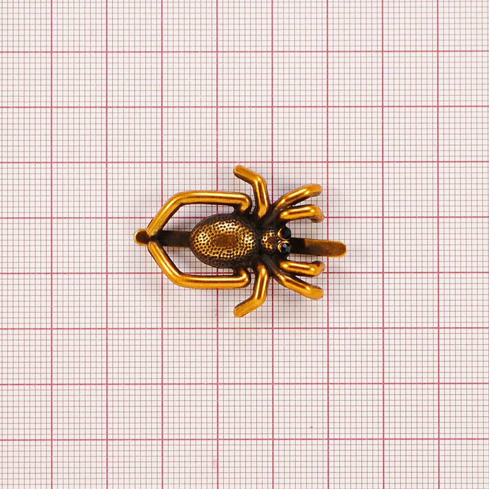 Краб металл Паук 38*30см, золото, черные камни, шт. Крабы Металл Цветы, Жуки
