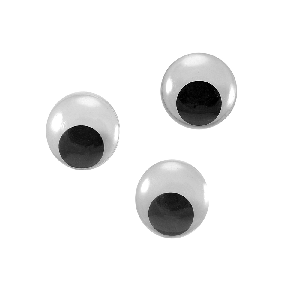 Глаз MR-35, круглый, белый, черный подвижный зрачок, 1тыс.шт. Глазики MR