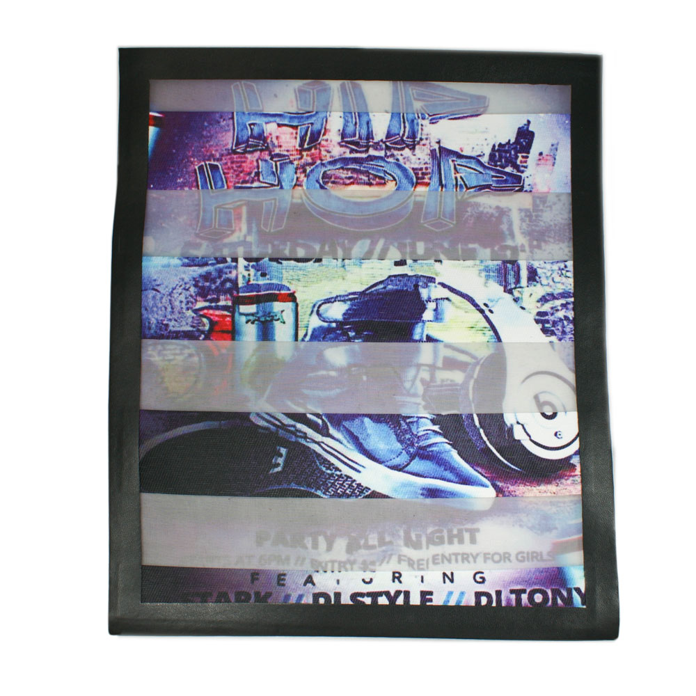 Аппликация пришивная Полоска Hip-Hop 25*21см синий кед, белые наушники, черная рамка кожзам, шт. Аппликации Пришивные Постер