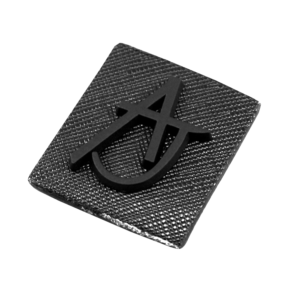 Лейба п/у и металл AJ 3*3.5см черный. Лейба Кожзам