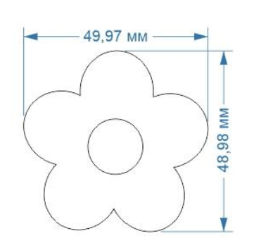 Аппликация, Цветок, 4,99*4,89см, лазер, плёнка 62332, шт. Термоаппликация плоттер/лазер
