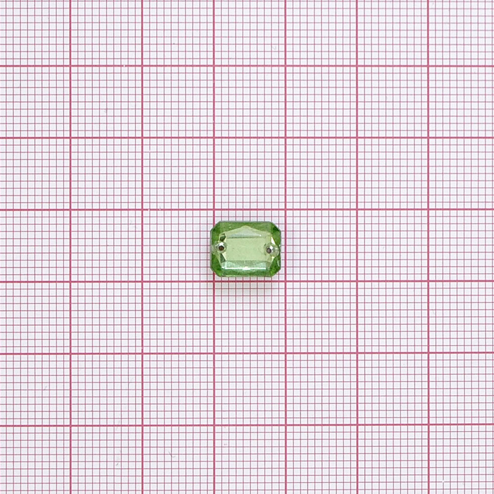 Стразы стеклянные пришивные многранник плоский (8*10мм) зеленый, 1тыс.шт. Стразы пришивные