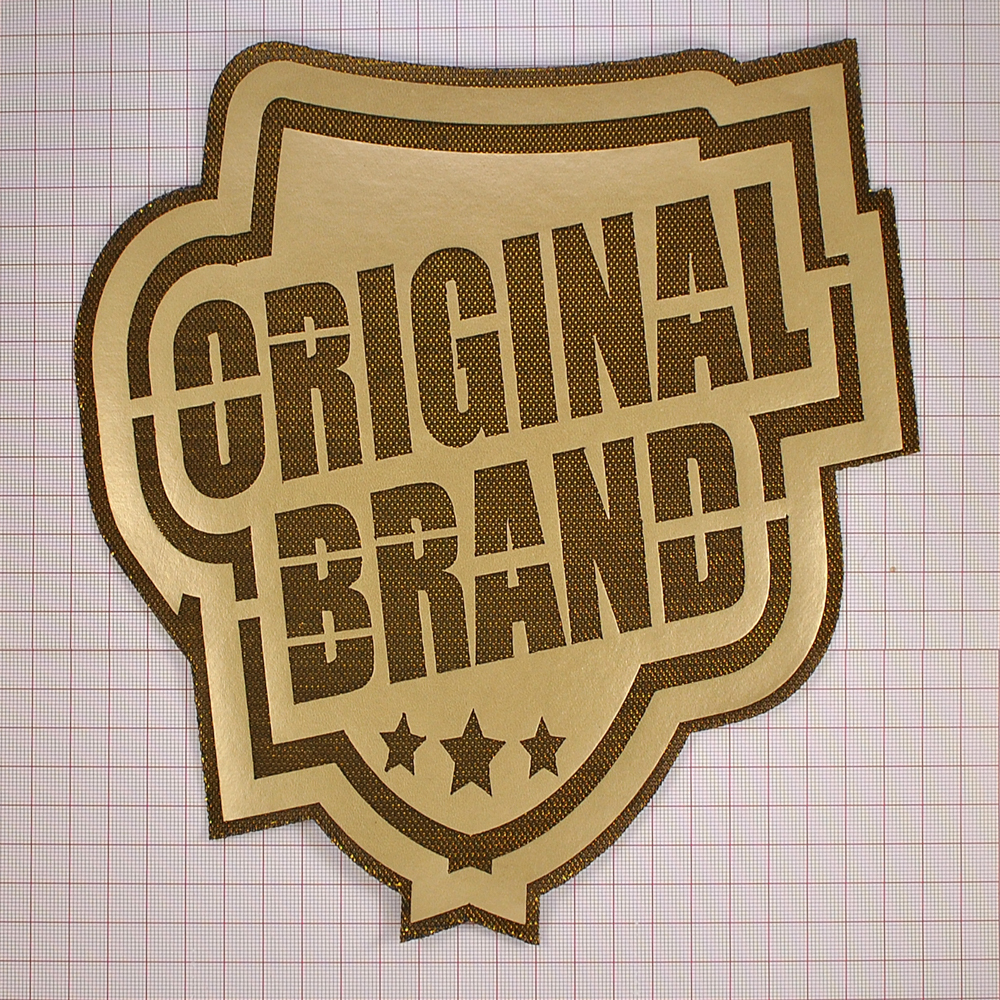 Аппликация клеевая кожзам ORIGINAL BRAND 21.5*23см черная, золото, шт. Аппликации клеевые Кожзам