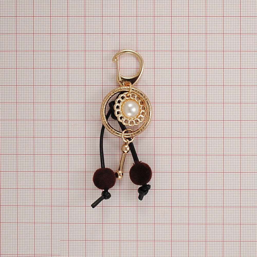 Подвеска металлическая Жемчужина в круге 3,5*12,8см, золото, черный, темно-коричневый, белый жемчуг, шт. Подвески