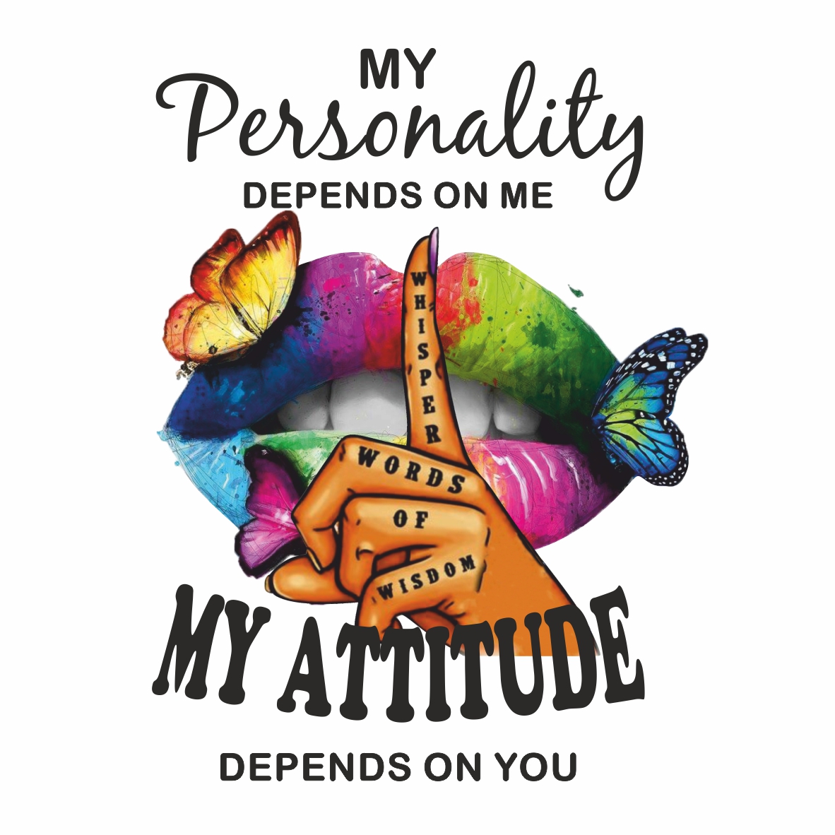 Термоаппликация Губы №22-4 (надпись с бабочками) 18,9*24,5см, шт. Термопереводки Сердца и Губы