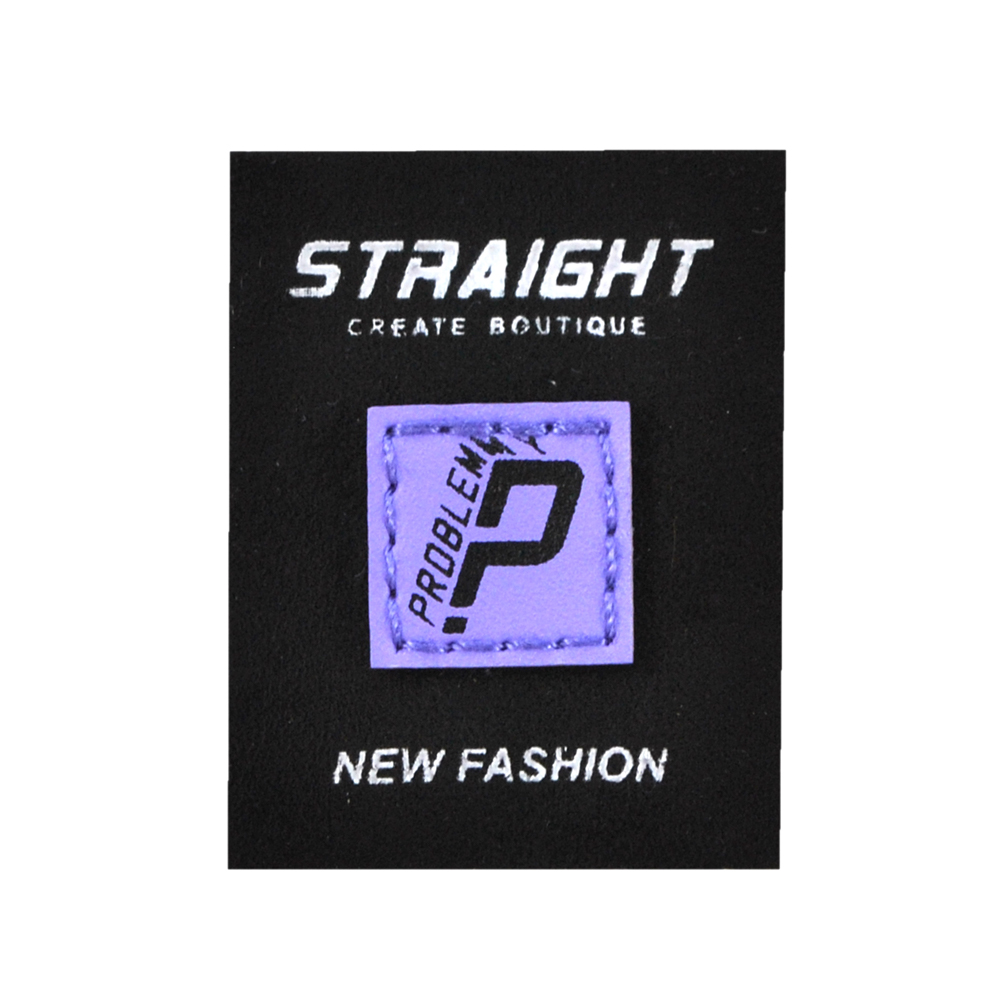 Лейба ткань Straight "P", 3,5*4,5см, черный, серый, шт. Лейба Ткань