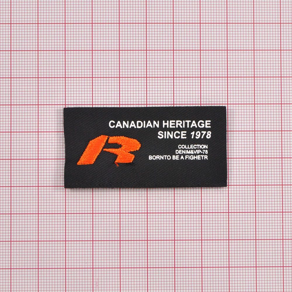 Лейба тканевая Canadian Heritage, 3*6см, черный, белый, оранжевый, шт. Лейба Ткань