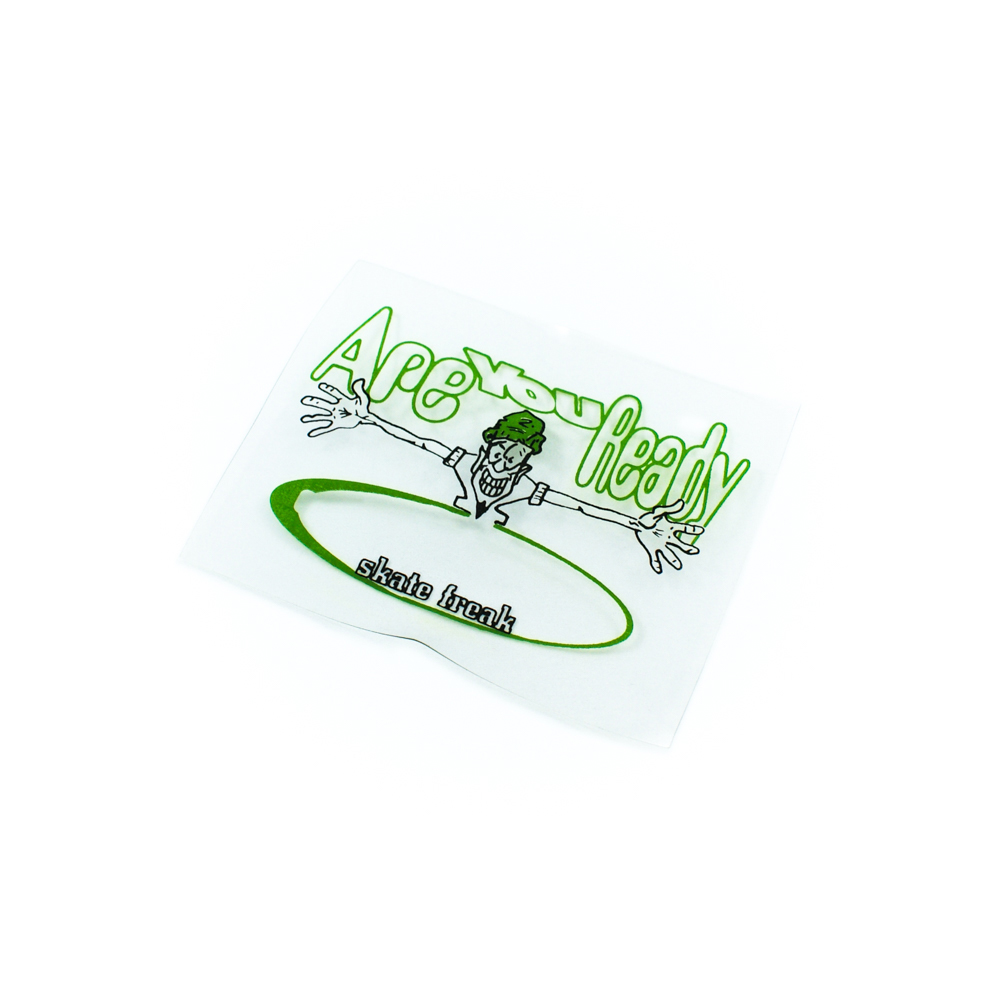 Этикетка пластик Are you ready прозрачный, зеленый, черный. Этикетка пластик