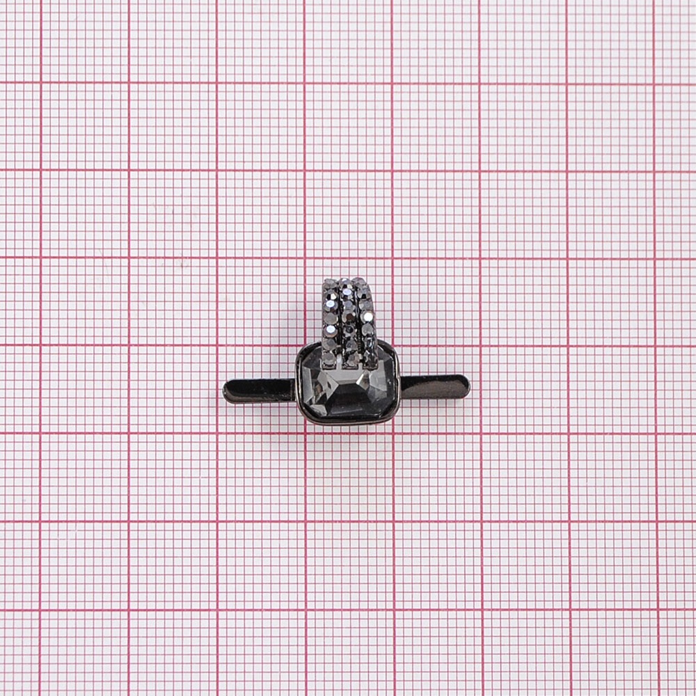 Краб камни и металл Овалы, 1,6*1,1см, никель блек, black diamond, шт. Крабы Металл Геометрия Декор