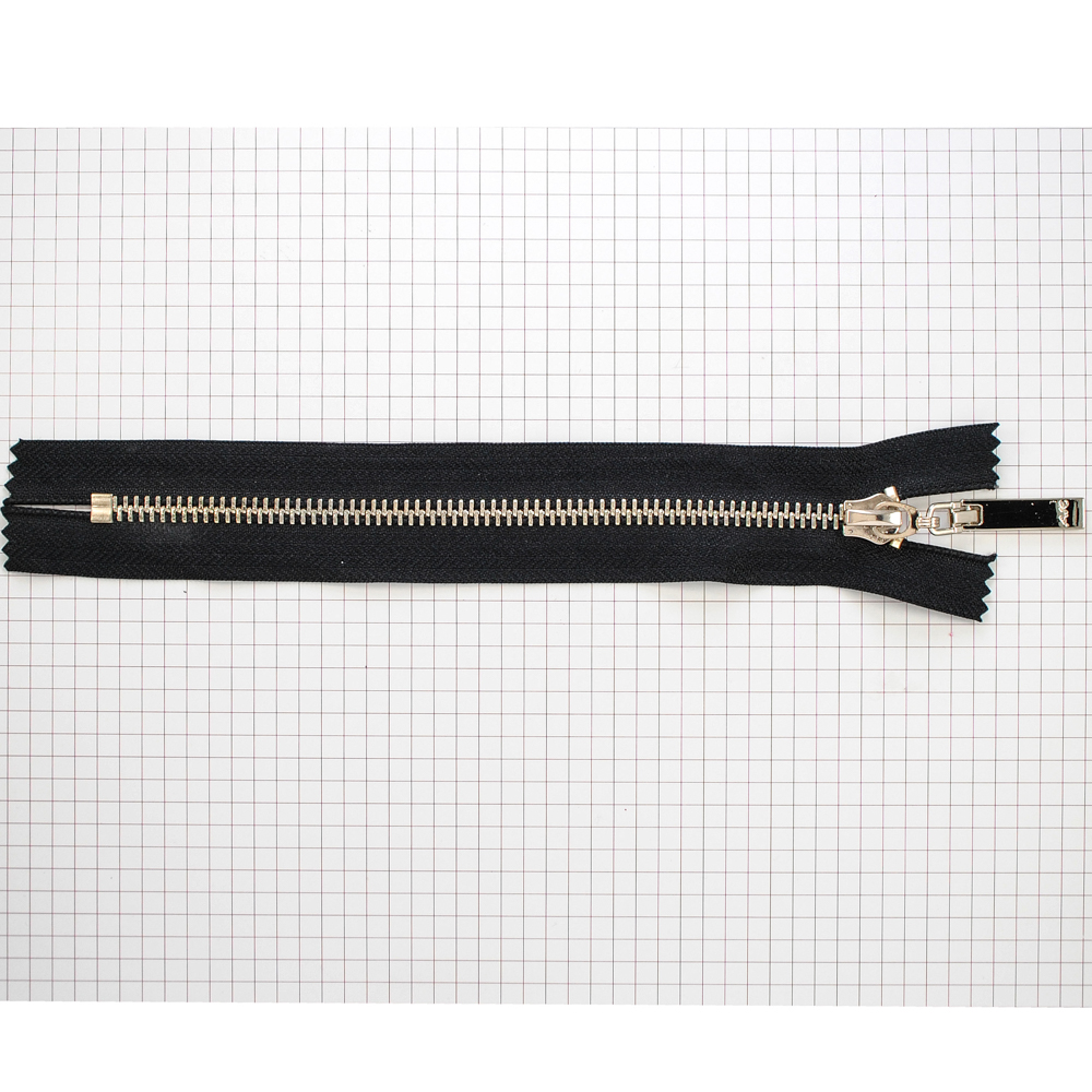 Змейка металл AR 18см №5 С/Е GOLD, черная ткань, бегунок со вдавленным лого, шт. Змейка Металл