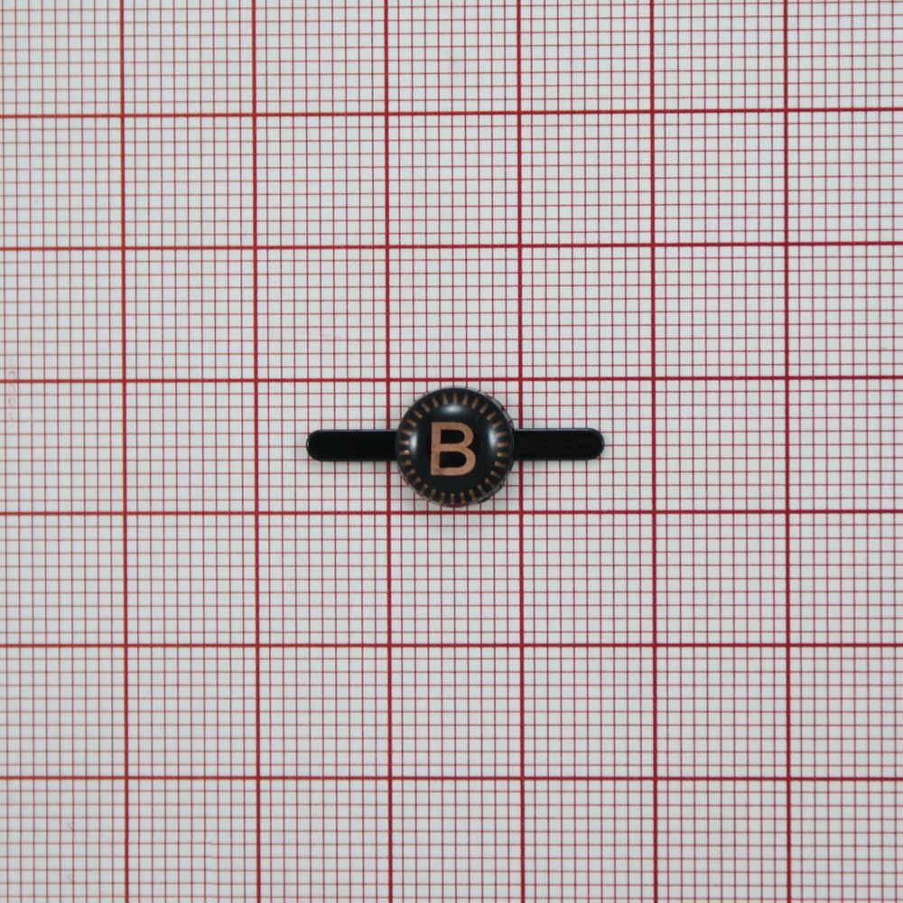 Краб металл B в глазу 9*9мм black nickel, черная эмаль, лазерный лого, шт. Крабы Металл Надписи, Буквы
