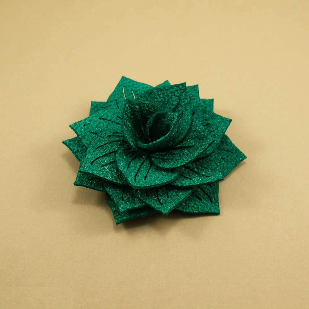 Аппликация декор Зеленый цветок 8см, зеленый. Аппликации Пришивные Цветы Банты