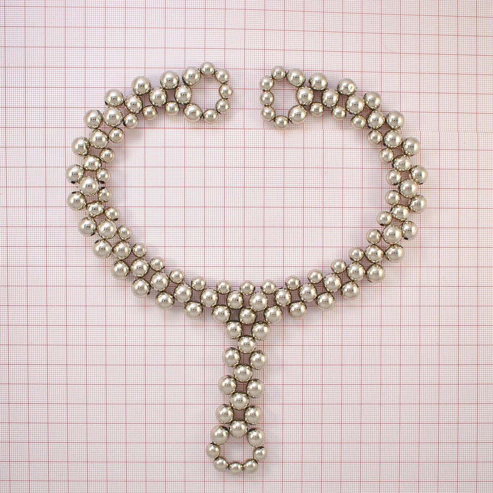 Воротник BS-005 18*24см бусины Серебро, NIKEL, шт. Воротники