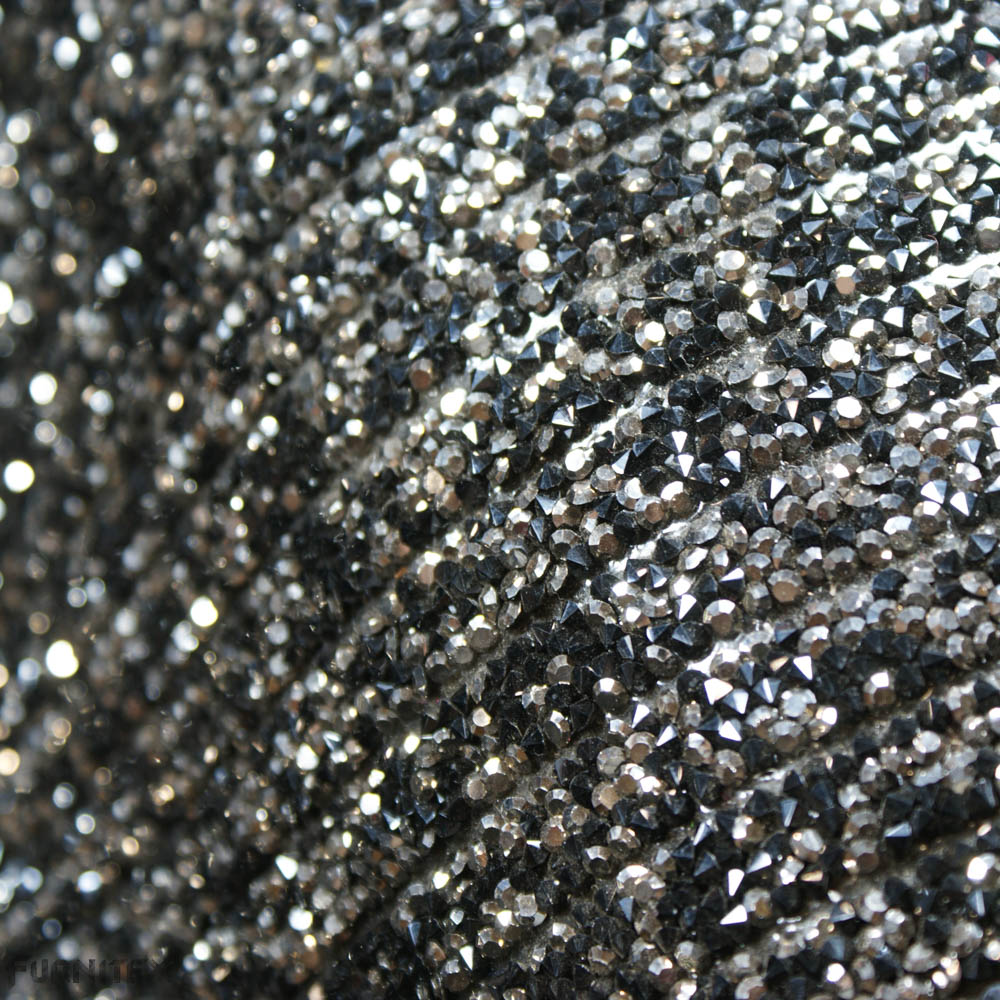 Стразы полотно клеевое №17 гречка АКРИЛ серебристо-черные камни, 25*40см, 1лист. Полотна из страз