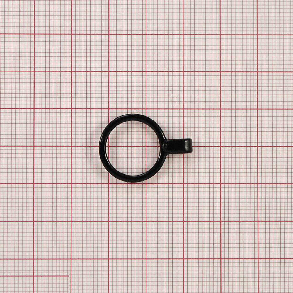 Крючок бельевой металл Кольцо, 13,8мм (внутр.), 18,3мм (внешн.), длина 25,1мм, черный, 1т.шт, уп. Крючок бельевой