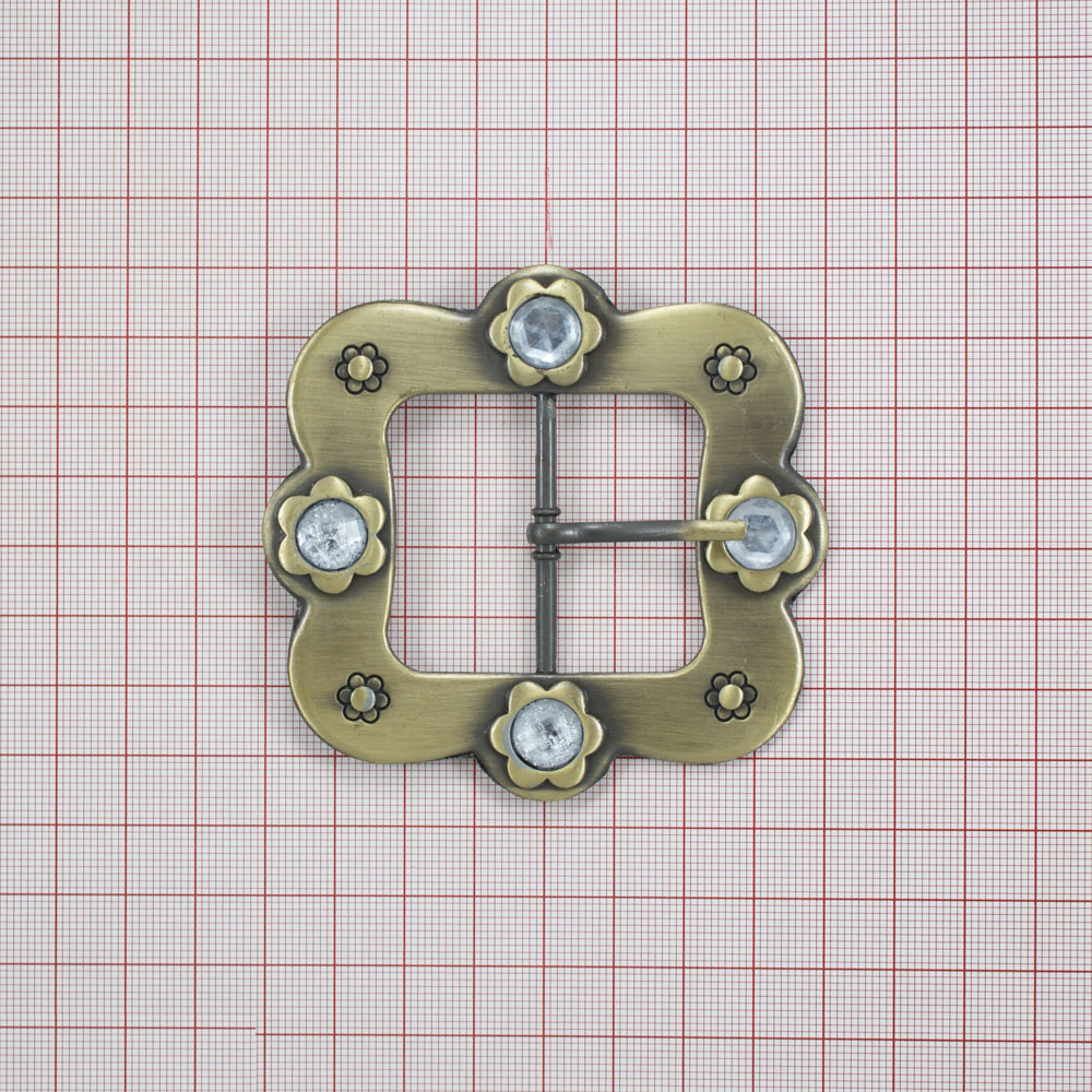 Пряжка металл A9232 38мм ANTIK brass brush . Пряжка