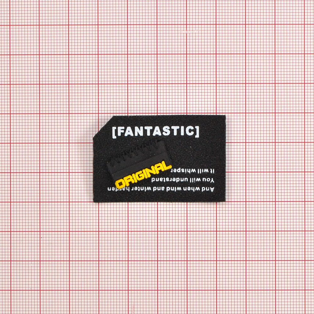 Лейба тканевая FANTASTIC, 3*4,5см, черный, белый, желтый, шт. Лейба Ткань