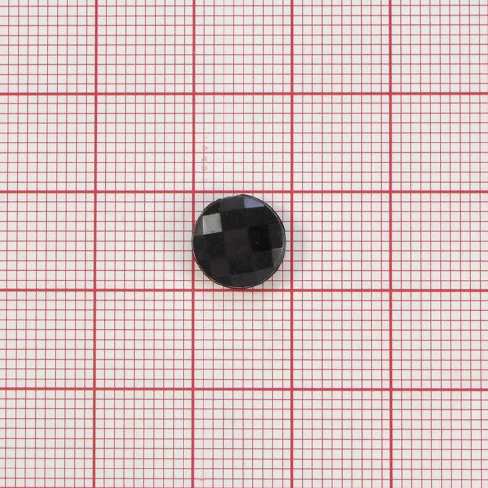 Стразы Д на клей, круг 10мм черный 37, 1тыс.шт. Стразы на клей