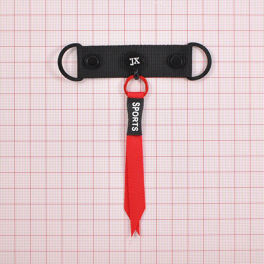 Перетяжка тканевая с подвеской SPORT, 10*2, черный, белый, красный, шт. Перетяжка ткань