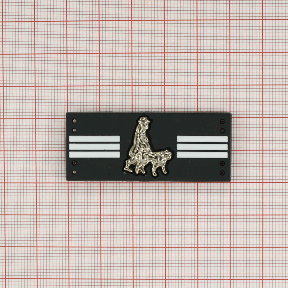 Лейба рез. с мет. Охотник 20*50мм черная, бел. полосы, NIKEL . Лейба Резина