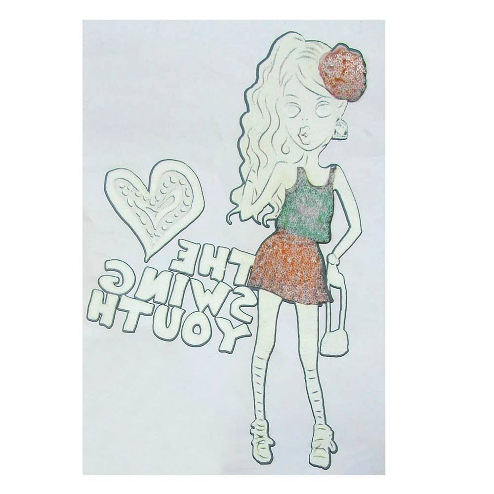 Термоаппликация Swing Youth 23*34 см, белый фон, цветной рисунок, шт. Термопереводки Ассорти