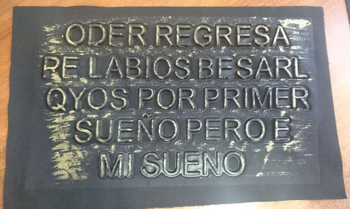 Аппликация пришивная конгрев Oder Regresa Текст 27*16,5см черная, antique brush, шт. Аппликации Пришивные Рельефные