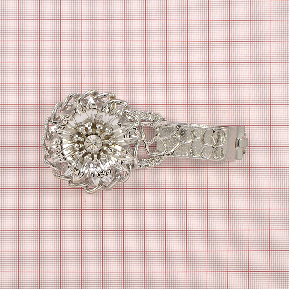 Клипса шубная TX-0005 Астра NIKEL, кристалл 9*5см, шт. Клипсы шубные, крючки