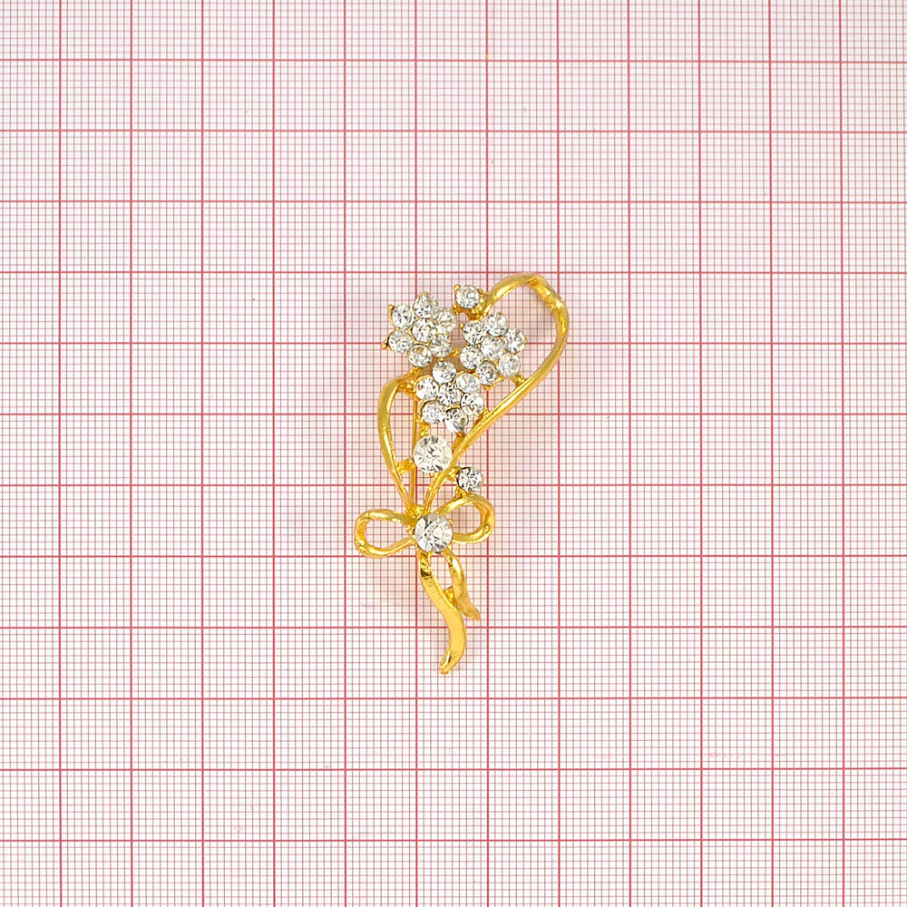 Брошь TS007045 57*25мм, GOLD, шт. Броши